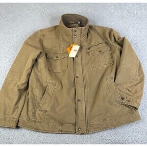 LEVIS Military Field Jacket Men XXL Brown Quilted Utility Canvas Coat Chore Work